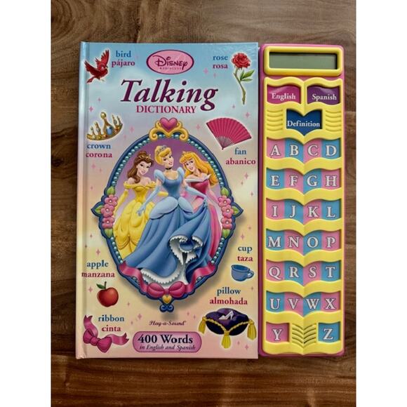 Disney Princess Talking Dictionary Play-a-Sound English & Spanish 400 Word Book - Picture 1 of 12